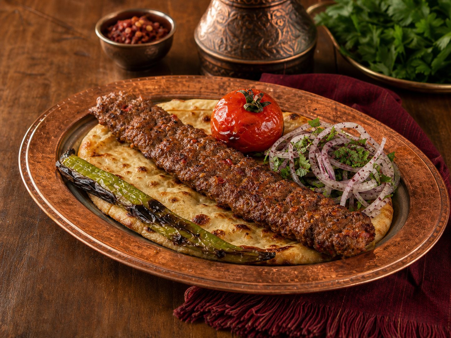 Adana kebap sunumu
